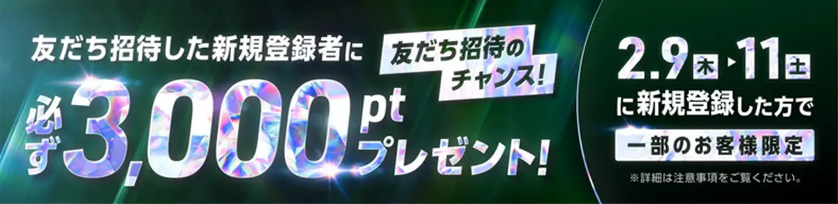 ウィンチケット新規登録で3000ポイント