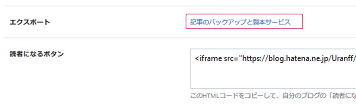 はてなブログのエクスポート機能