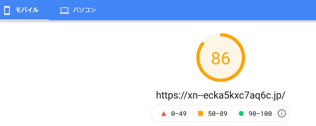 AFFINGER6を使ったブログトップページのモバイル速度スコア