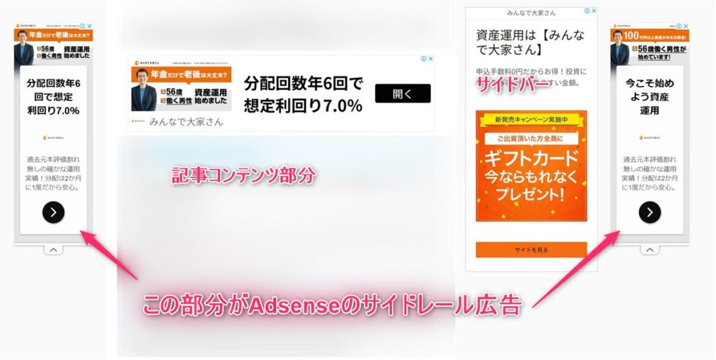 Google AdSenseのサイドレール広告