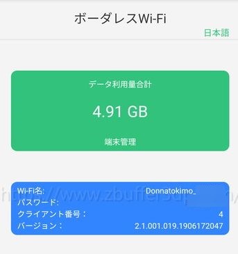 どんなときもwifiの1日データ使用量