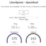 LibreSpeedでおてがる光の回線速度を測定