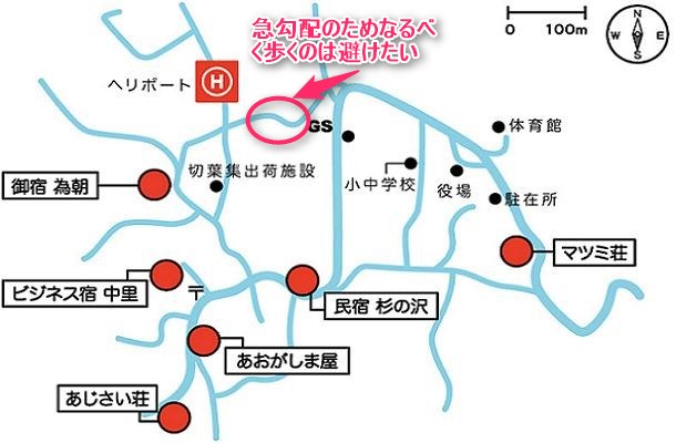 青ヶ島の民宿地図