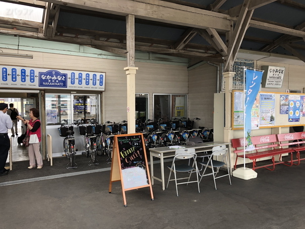 那珂湊駅内にあるレンタルサイクル