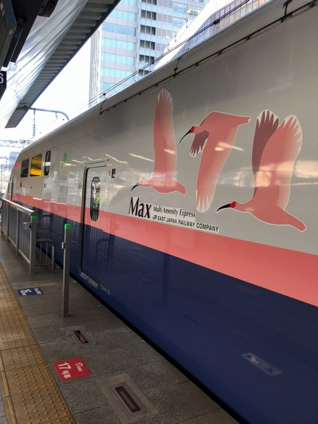 上越新幹線のMAX号(東京駅ホームにて)