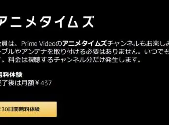 Amazonプライムビデオチャンネルのアニメタイムズは437円
