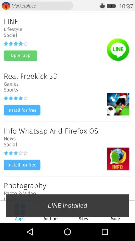 Firefox OSのアプリ