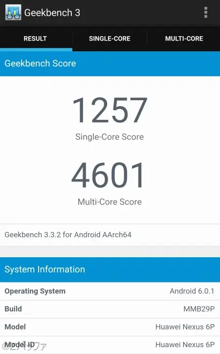 Nexus６Pの性能ベンチマーク結果