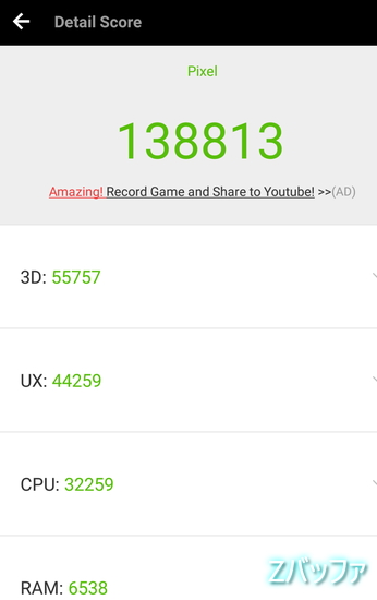PixelのAntutu Benchmarkスコア