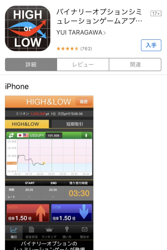 iOSのバイナリーオプション関連アプリ