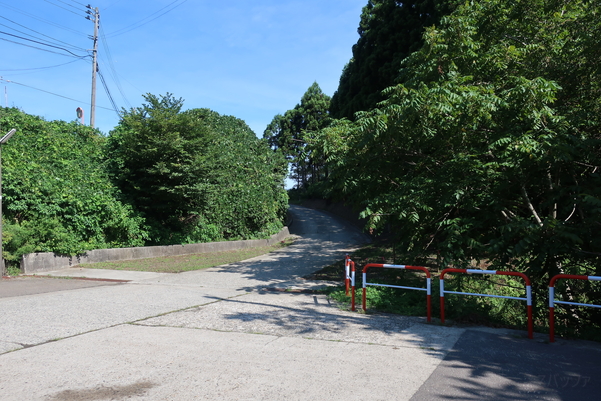 筒石駅へとつながる道路