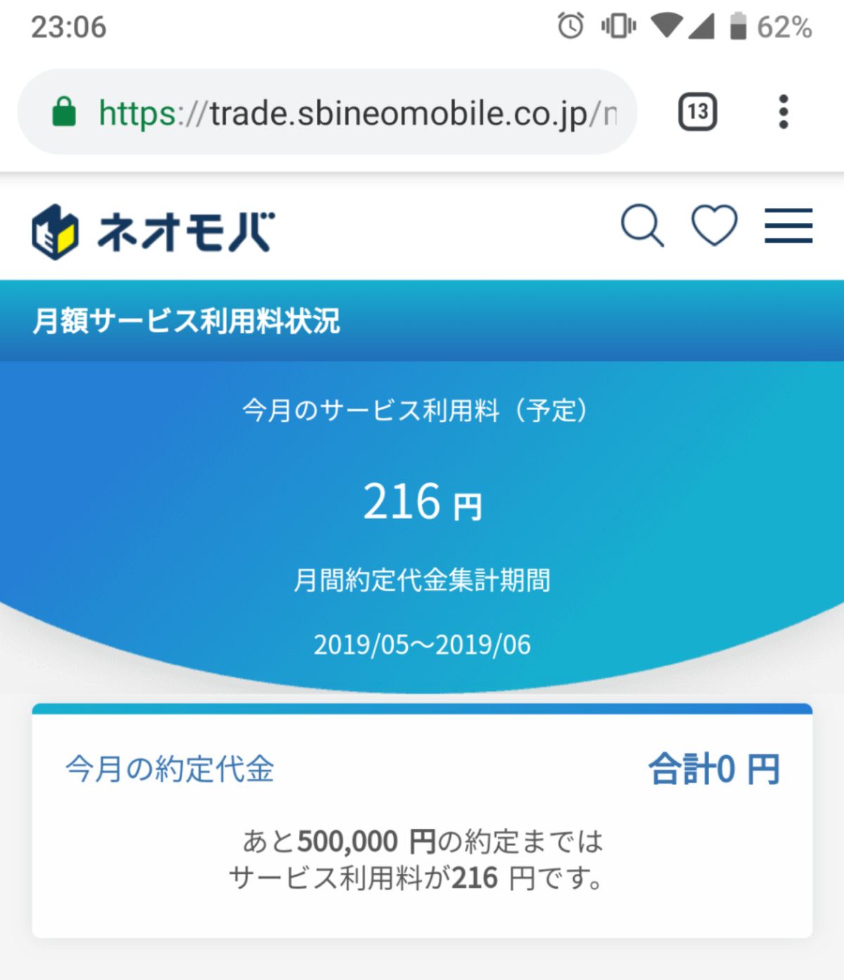 SBIネオモバイル証券は毎月手数料がかかる
