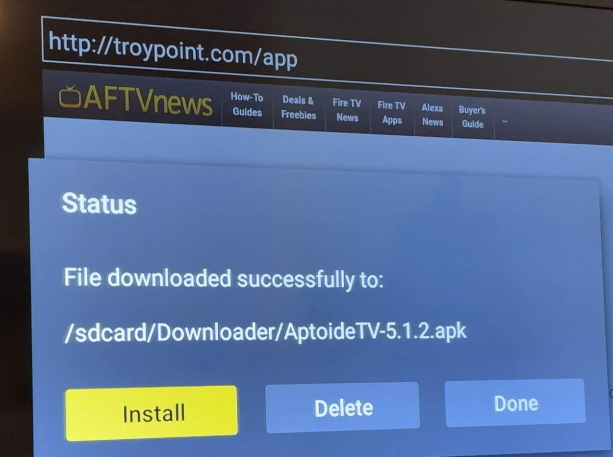 Aptoide TVアプリのインストール